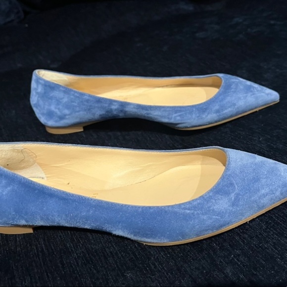 Stunning Christian Louboutin flats with pointy heel in blue suede, sz 35.5 - Picture 5 of 7